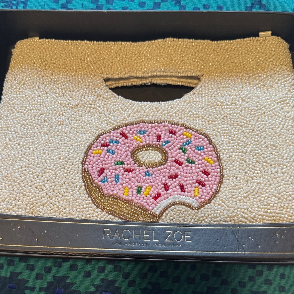 Rachel Zoe Pink Donut Beaded Clutch